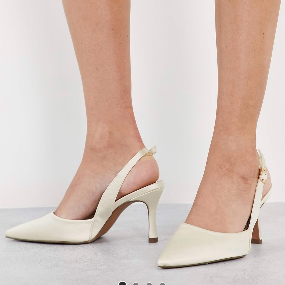 ASOS Cream Slingback Heels with Pointed Toe